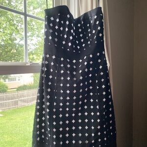 Beautiful strapless black and white dress